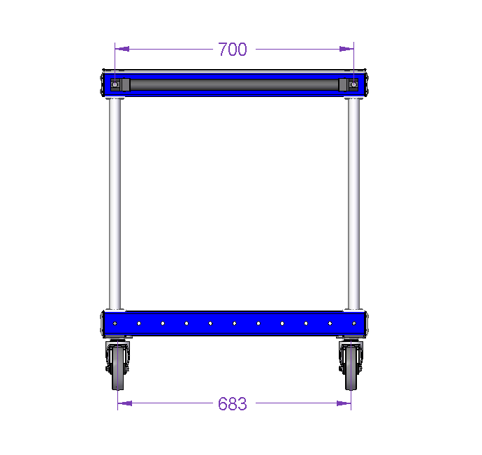 Assembly Cart with Flat Deck 1540 x 770 mm