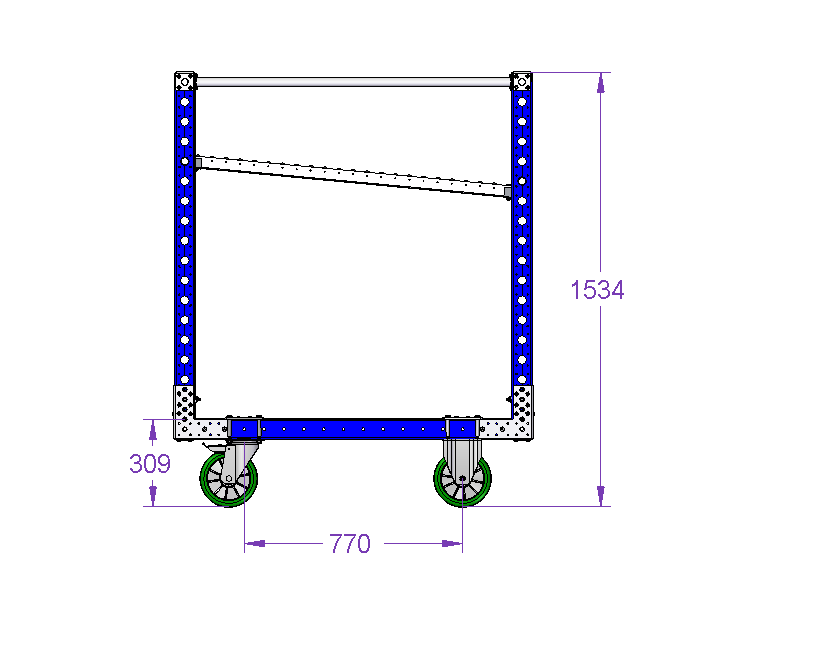 Carro de rodillos de 980 x 1260 mm