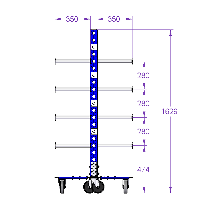 Rack with Flextubes and bottom Plate