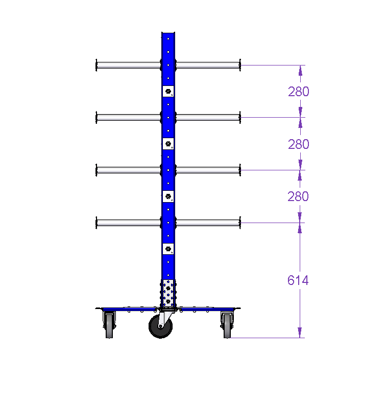 Rack with Flextubes and bottom Plate