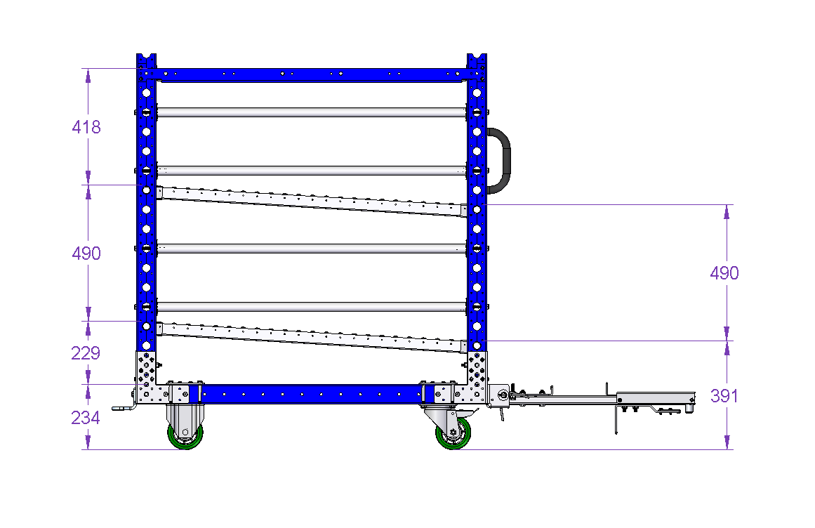 Shelf Cart With Rollers 1260 x 840 mm