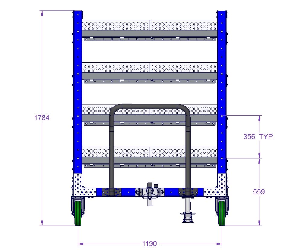 Shelf Cart W. Divider - 1260 x 3430 mm