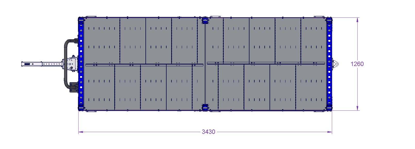 Shelf Cart W. Divider - 1260 x 3430 mm