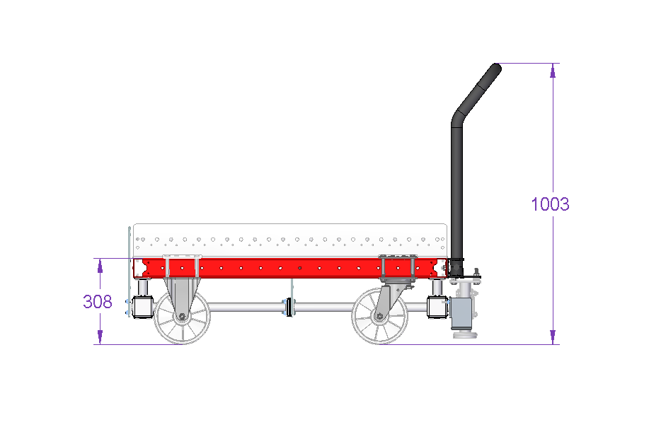Roller top cart 1120 x 560 mm