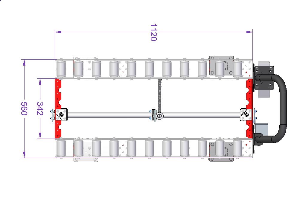 Roller top cart 1120 x 560 mm