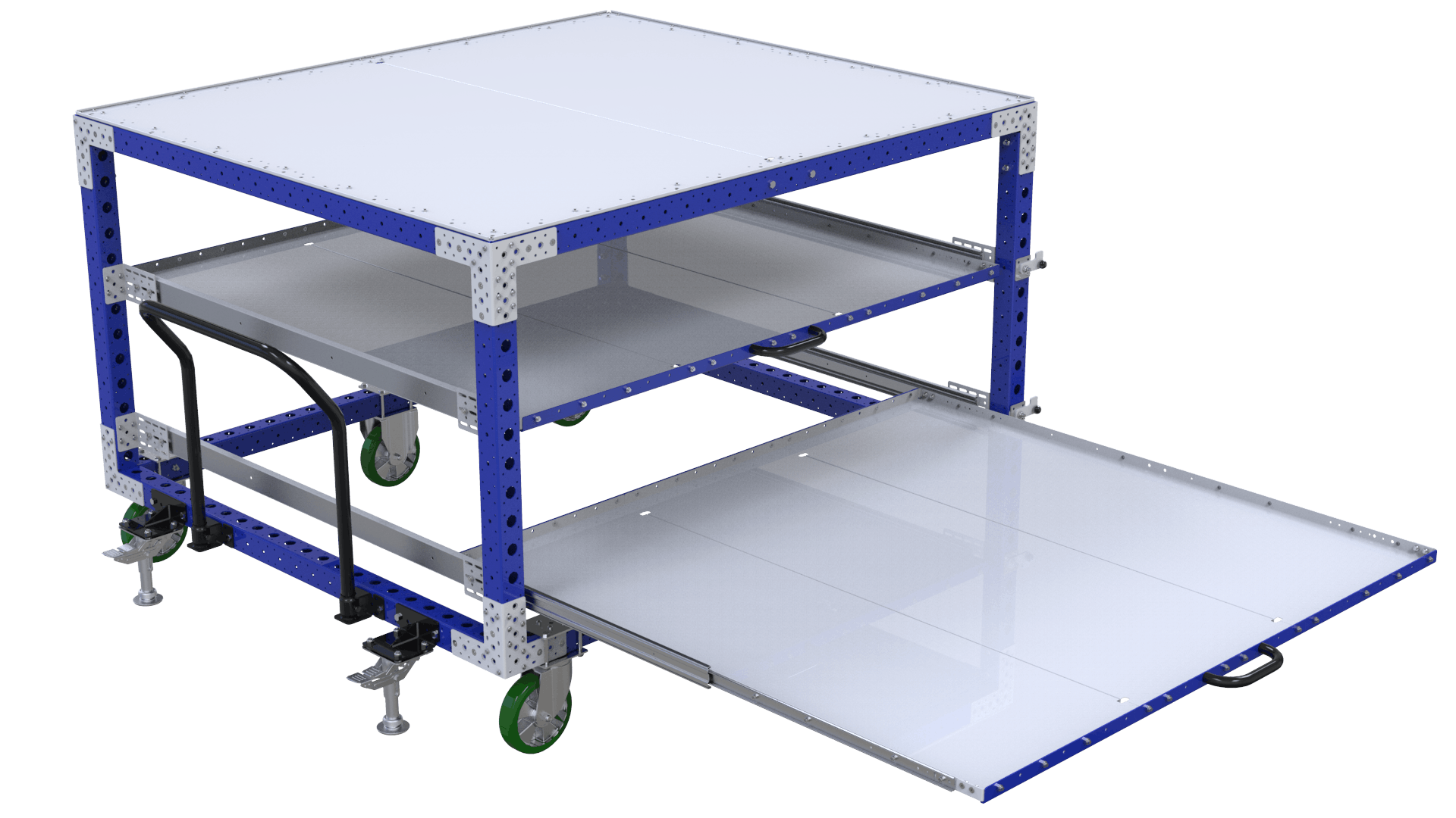 Large extendable shelf cart by FlexQube