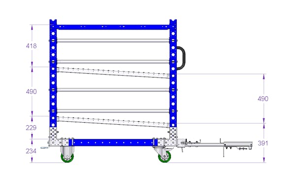 Shelf Cart With Rollers 1260 x 840 mm