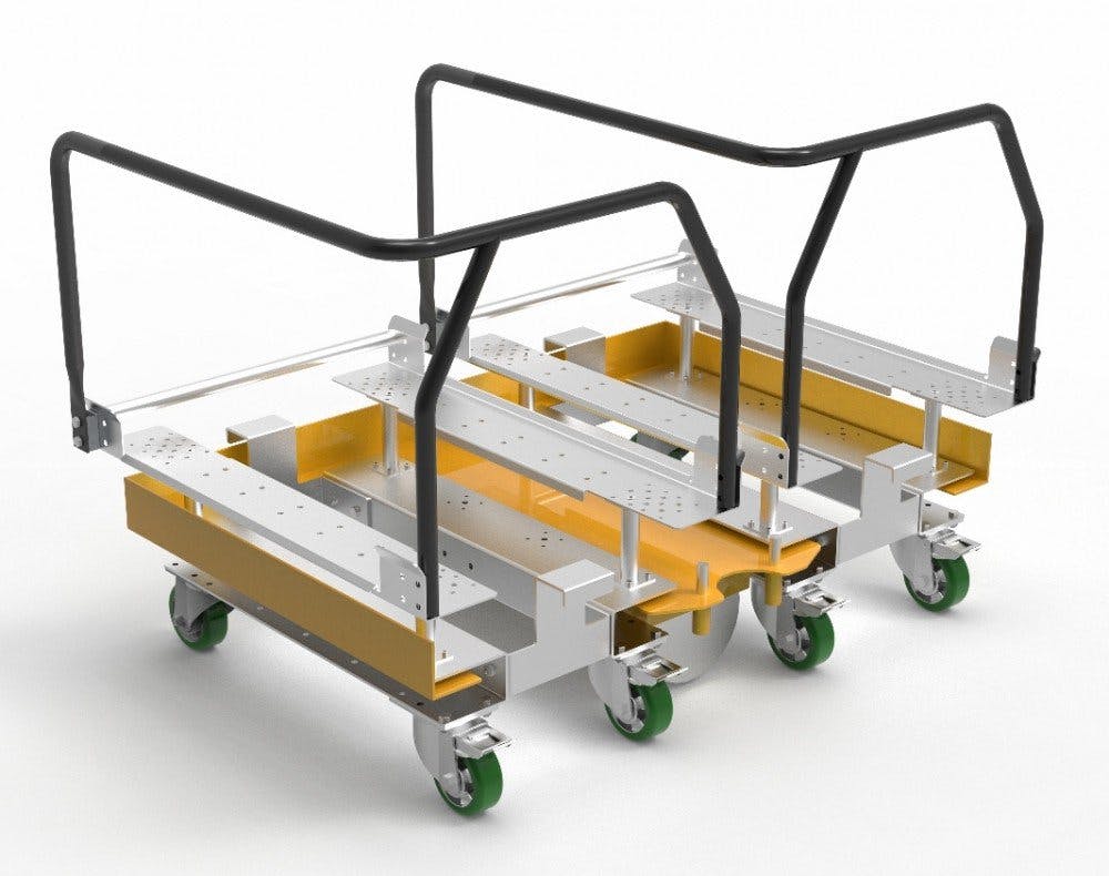 FlexQube Material Handling daughter carts for Liftrunner system