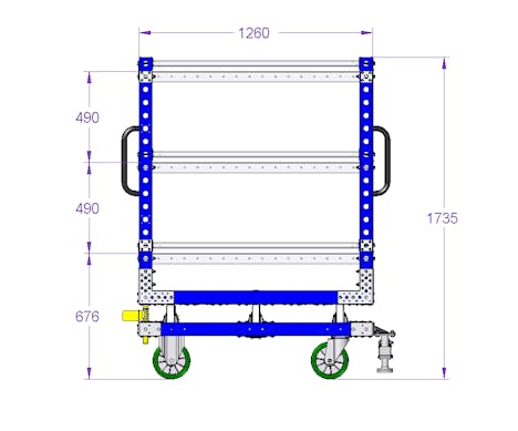 Rotating Shelf Cart 50 x 50 inch