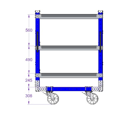 Flow Shelf Cart 1190 x 770 mm (47 x 30 inch)