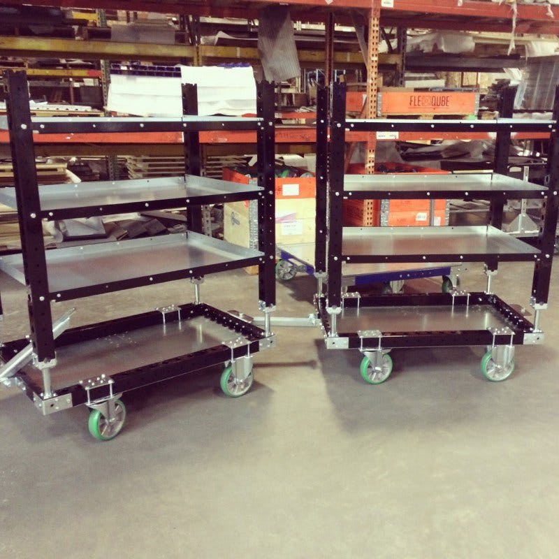 FlexQube Material Handling shelf carts