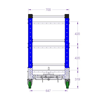 Flat Shelf Cart - 1680 x 700 mm