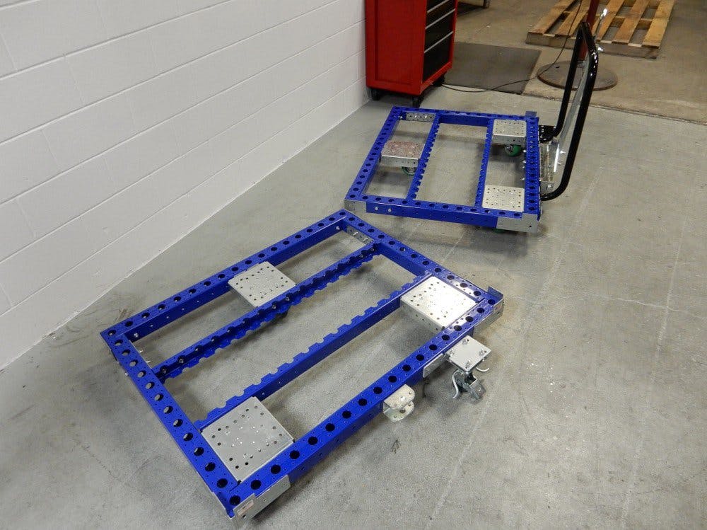 FlexQUbe pallet carts with floor lock brake