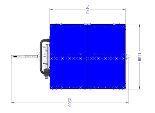 Flat Deck Engine Cart - 50 x 58 inch