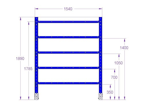 Flachregal-Rack – 1540 × 420 mm