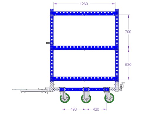 Flat Shelf Cart 55 x 41 inch