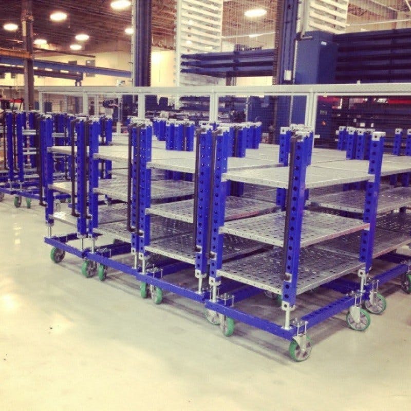 FlexQube shelf carts stacked together