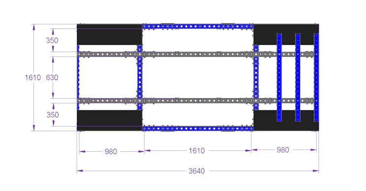 Rack für Wandpaneele – 3640 × 1610 mm