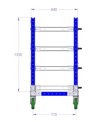 Extendable Shelf Cart - 1400 x 840 mm
