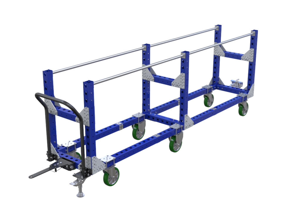 Long custom material handling cart