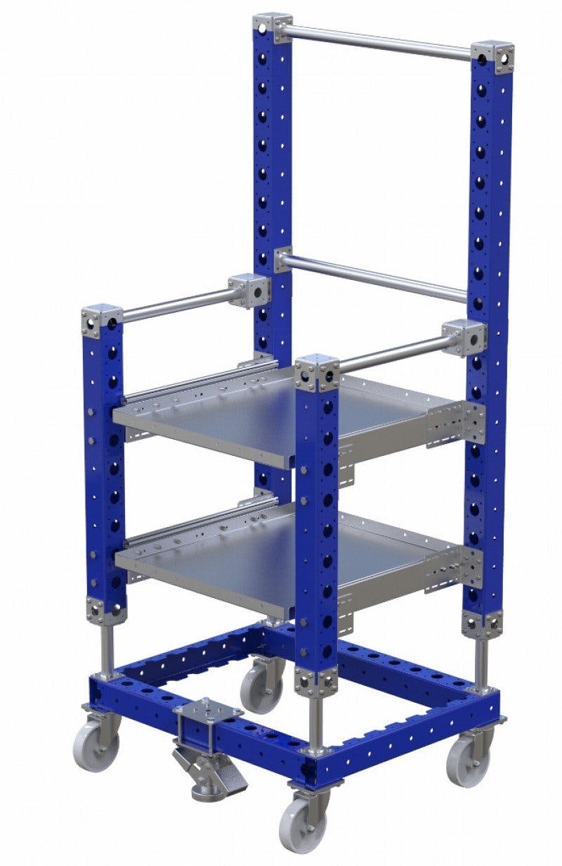 tool cart with telescopic shelves