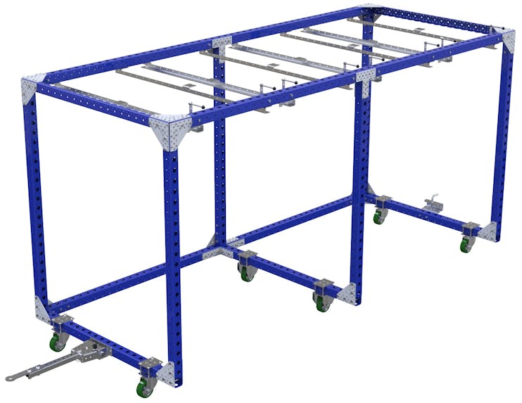 Modular & industrial material handling mother-daughter cart by FlexQube
