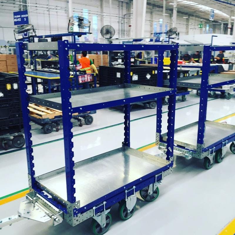 Shelf carts by FlexQube at Autoliv in Mexico