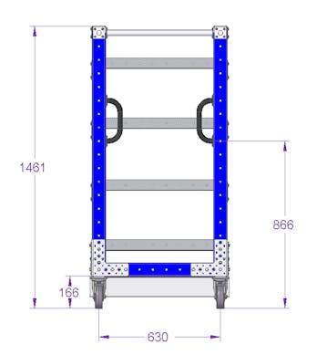 Flat Shelf Cart - 1330 x 700 mm