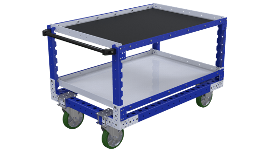 FlexQube industrial shelf cart with handlebar