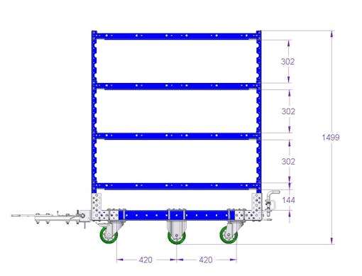 Flat Shelf Cart 630 x 1190 mm