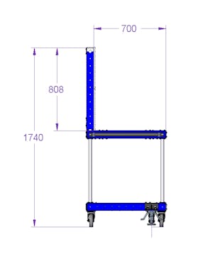 Assembly Cart with Pegboard - 770 x 2170 mm