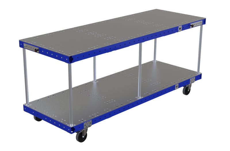 Long assembly table for industrial use by FlexQube