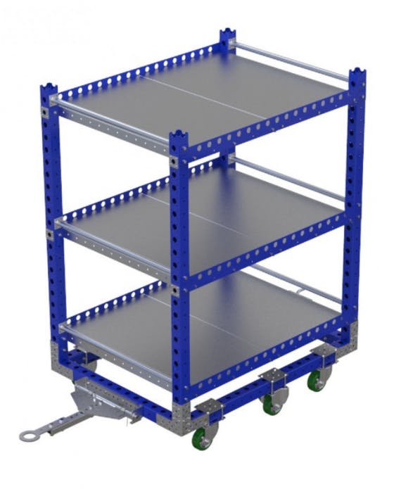 Modular shelf cart with three shelves by FlexQube