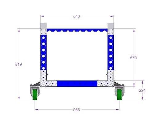 Stackable Low Rider Cart - 910 x 840 mm
