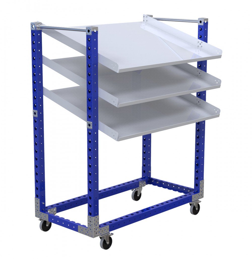 FlexQube Material Handling custom flow shelf cart