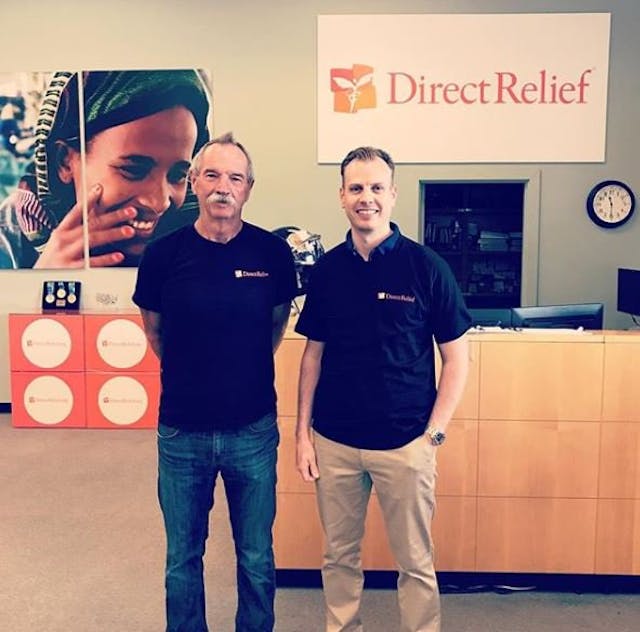 FlexQube CEO Anders Fogelberg with Direct Relief Director