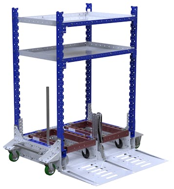 Modular & industrial material handling mother-daughter cart by FlexQube