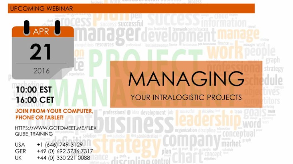 Free webinar - Managing your intralogistic projects