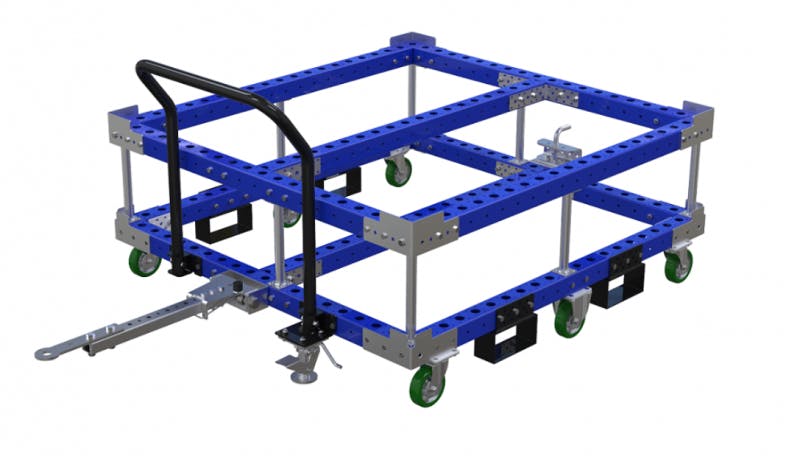 Large industrial container cart with tow bar by FlexQube