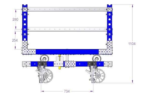 Rotating Shelf Cart - 1260 x 1260 mm