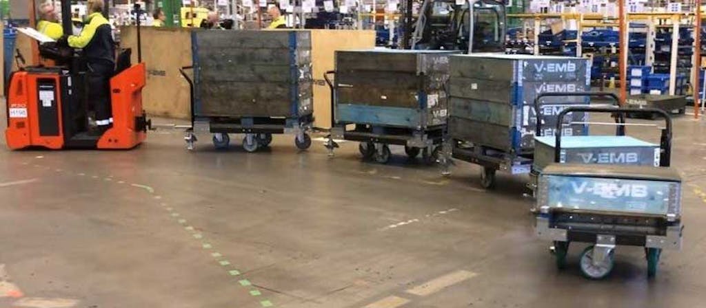How to Start the Transition from Forklifts to a Tugger Train System