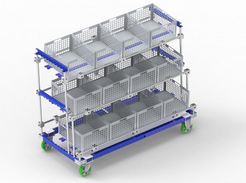 FlexQube modular racking system with casters