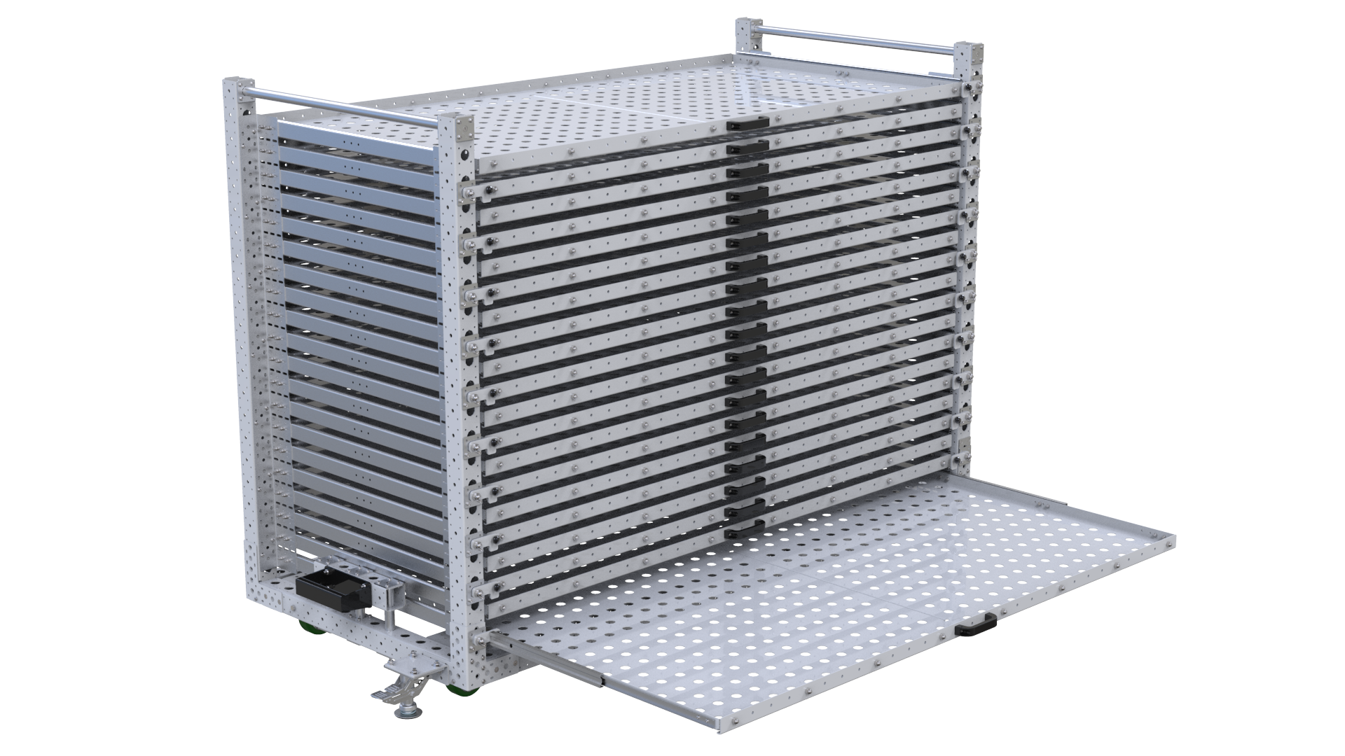 Extendable SHelf cart for thin materials.