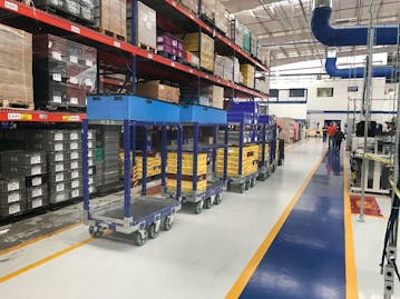 Shelf carts at Autoliv