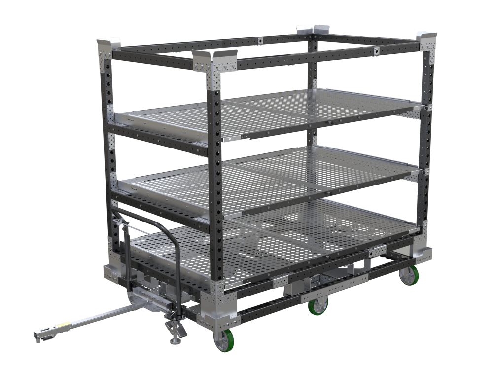 FlexQube transport rack for inner ceiling parts for truck cabs