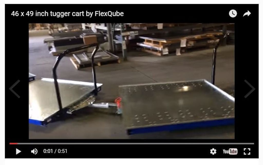 The FlexQube concept generates an order for 100 carts from customer in South Carolina
