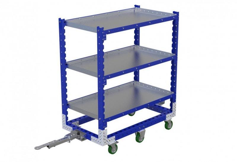 FlexQube Material Handling tugger shelf cart